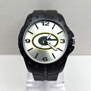 Green Bay Packers Game Time Watch Mens Black Band New Battery NFL Fan Gift